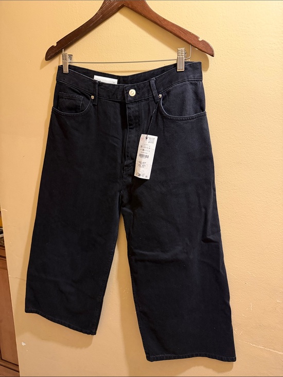 Zara Pants - Zara Black Denim Wide-Leg Crop Jeans